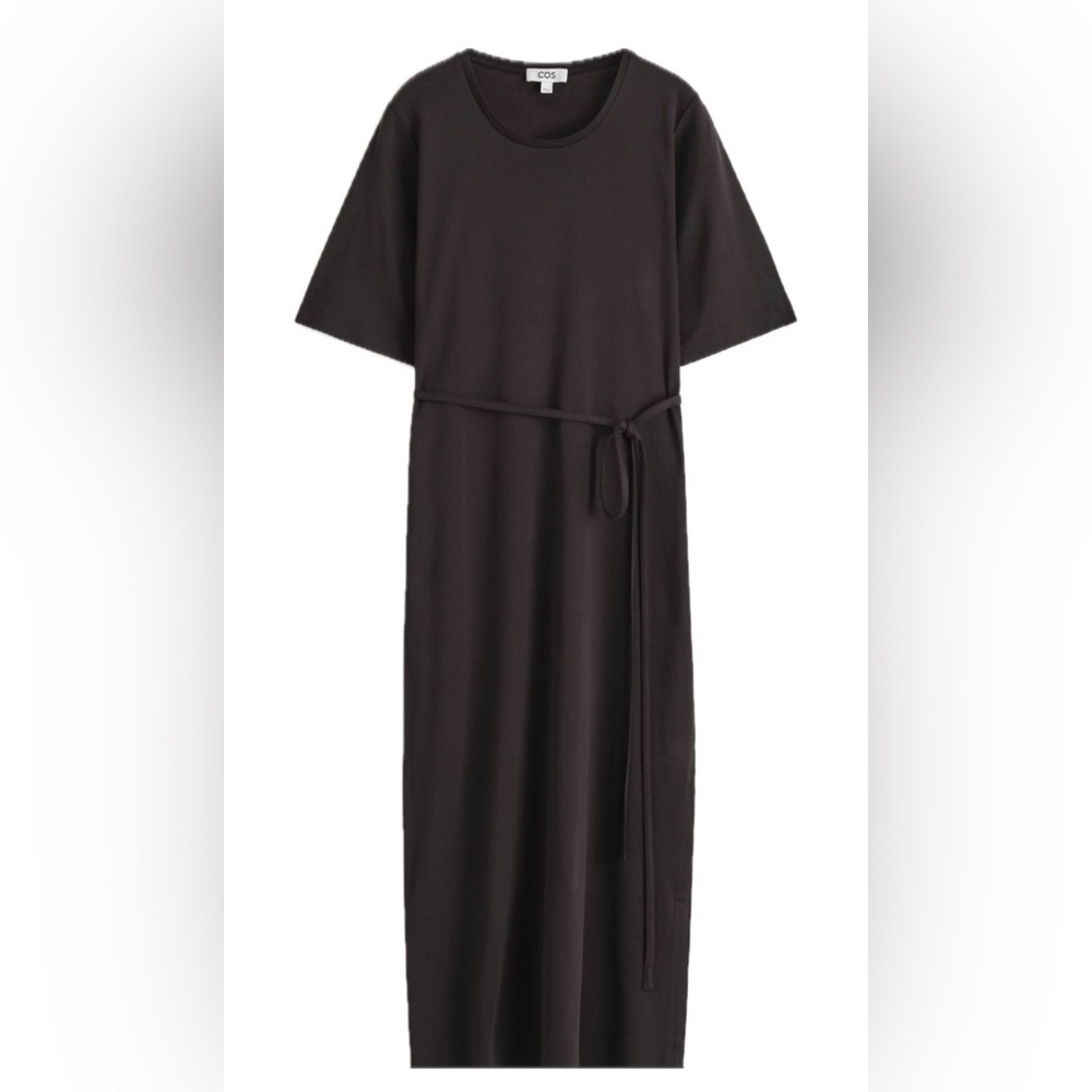 COS Belted Midi Dress Chocolate Brown